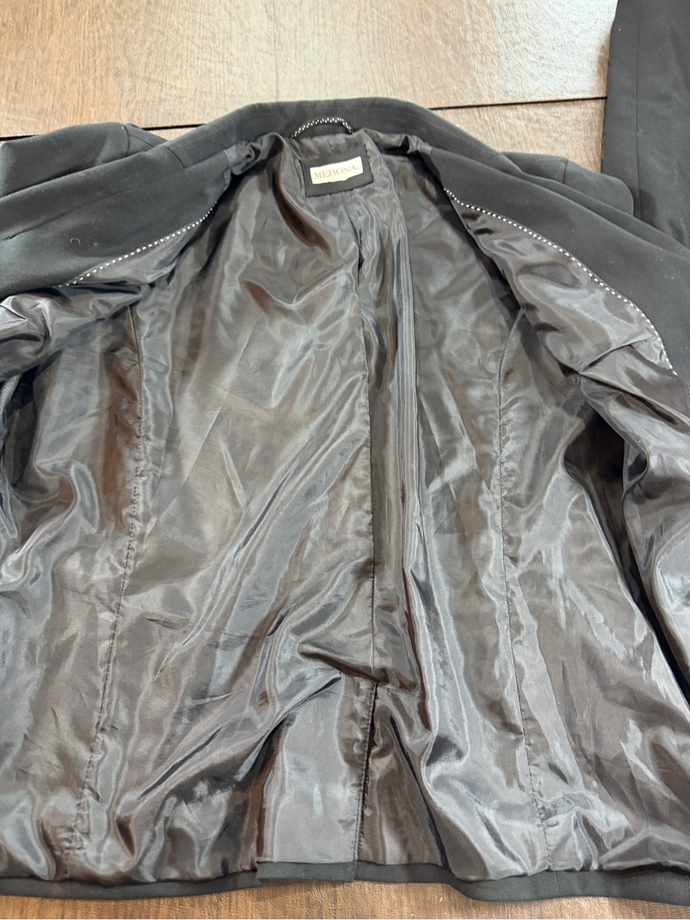 Merona Black Women's Tailored Blazer Jacket Sz XL. - Picture 5 of 7